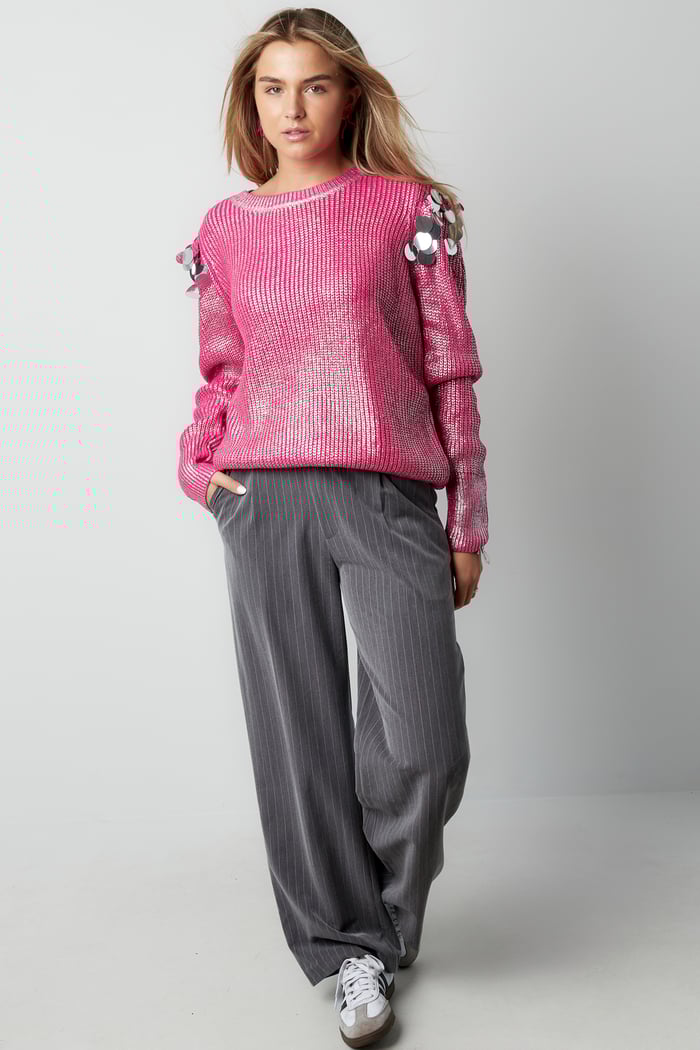 pull à paillettes scintillantes - noir et couleur or h5Image6